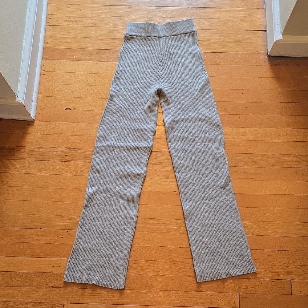 Sincerely Jules, Cozy Ribbed Wide Leg Knit Lounge Pants, Gray, EUC, XS